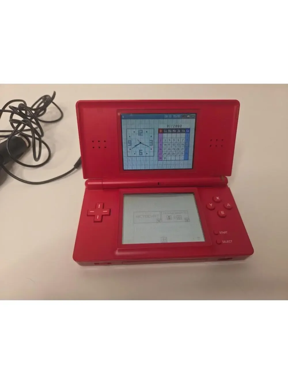 Nintendo DS Lite Matte Red 2006 Works Missing Pen Damage Spot Car Charger Only